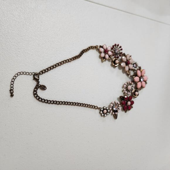 Charming Charlie Vintage Floral Enamel Statement Bib Necklace - Picture 8 of 9